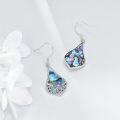 wholesale 925 Sterling Silver Abalone Shell Teardrop Peacock Dangle Earrings for Women-0-4