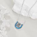 wholesale 925 Sterling Silver Turquoise Horseshoe Cowboy Boot Pendant Necklace for Women Texas Horse Lovers s-0-3