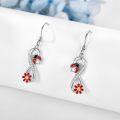 wholesale 925 Sterling Silver Red Flower Ladybug Drop Earrings for Women Gift Ideas-0-3