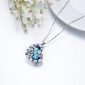 wholesale 925 Sterling Silver Blue Crystal Heart Zodiac Constellation Pendant Necklace-0-4