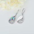 wholesale 925 Sterling Silver 925 Abalone Shell Teardrop Filigree Dangle Earrings-0-3