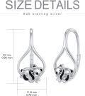 wholesale 925 Sterling Silver Panda Leverback Dangle Drop Earrings for Girls and Teenagers Gift Ideas-0-4