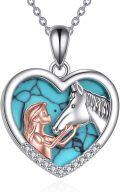 wholesale Sterling Silver Stone Horse Pendant Necklace for Women Horse Gift-0-36