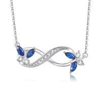 wholesale 925 Sterling Silver Birthstone Infinity Butterfly Necklace for Women Gift for Mom Wife-Modern
