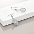 wholesale 925 Sterling Silver Tennis Racket and Ball Earrings Sport Lover Music s for Women Men-0-1