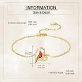 wholesale 14K Gold Cardinal Heart Charm Bracelet for Women Girls-0-3