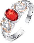 wholesale 925 Sterling Silver Celtic Knot Rings Wholesale With Red Garnet-0-0