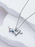 wholesale 925 Sterling Silver Dachshund Birthstone Necklace for Women Dog Lovers-0-3