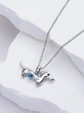 wholesale 925 Sterling Silver Dachshund Birthstone Necklace for Women Dog Lovers-0-3