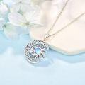 wholesale 925 Sterling Silver Blue Moonstone Pendant Necklaces for Women - Celestial  Ideas-0-3
