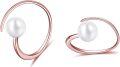 wholesale 925 Sterling Silver White Freshwater Cultured Pearl Spiral Hoop Earrings for Women-0-0
