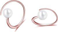 wholesale 925 Sterling Silver Rose Gold Pearl Spiral Hoop Earrings for Women-Spiral earring-rose gold