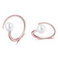wholesale 925 Sterling Silver White Freshwater Cultured Pearl Spiral Hoop Earrings for Women-0-0