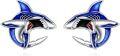wholesale 925 Sterling Silver Shark Blue Enamel Stud Earrings for Women Girls Gift Ideas-0-0