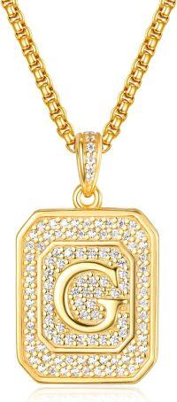 wholesale Gold Filled Sterling Silver Letter Jewelry Necklace for Women Gift for Mom Wife Birthday Anniversary Christmas-Letter G