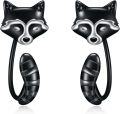 wholesale 925 Sterling Silver Raccoon Hoop Earrings for Women - Adorable Animal  Set-0-0