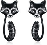 wholesale 925 Sterling Silver Raccoon Hoop Earrings for Women - Adorable Animal  Set-Raccoon