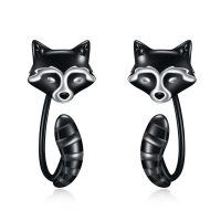wholesale 925 Sterling Silver Raccoon Hoop Earrings for Women - Adorable Animal  Set-Raccoon