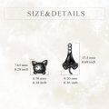 wholesale 925 Sterling Silver Black Cat Dangle Earrings - Adorable Kitty Design for Women and Girls-0-5