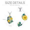 wholesale 925 Sterling Silver Labradorite & Enamel Sunflowers Pendant Necklace s for Women-0-5