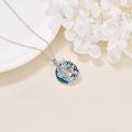 wholesale 925 Sterling Silver Blue Crystal Pendant With Dog And Tree Design-0-5