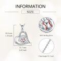 wholesale 925 Sterling Silver Baseball Glove & Ball Heart Pendant Necklace for Sports Lovers-0-2