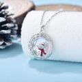 wholesale 925 Sterling Silver Snowman & Snowflakes Christmas Pendant Necklace  for Women-0-2