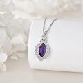 wholesale 925 Sterling Silver Marquise Cut Amethyst and Crystal Pendant Necklace-0-2