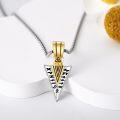 wholesale 925 Sterling Silver Gold Plated Norse Runes Arrowhead Pendant Necklace for Men-0-2