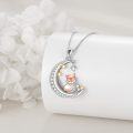 wholesale 925 Sterling Silver Moon & Star Fox Pendant Necklace - Cute Animal Charm s for Women-0-3