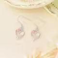 TOUPOP Sterling Silver Rose Heart Butterfly Initial L Letter Drop Dangle Earrings-0-3