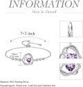 wholesale TOUPOP Heart Birthstone Bracelet 925 Sterling Silver Double Heart Bracelet Love You For Always And Forever Jewelry Anniversary Birthday Christmas Gifts For Women Wife Her -0-5