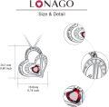 wholesale 925 Sterling Silver CZ Heart Birthstone Necklace for Women Anniversary Gift-0-4