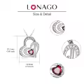 wholesale 925 Sterling Silver CZ Heart Birthstone Necklace Wholesale for Women Anniversary Gift-0-4