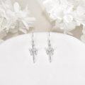wholesale 925 Sterling Silver Cross Drop Earrings Minimalist Religious s for Her-0-1