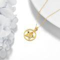 wholesale 14K Gold Peace Sign Circle Pendant Necklace for Women-0-6