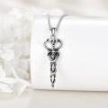 wholesale Sterling Silver Sword Necklace with Snake Pendant Viking Amulet Jewelry for Men Women-0-4