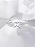 TOUPOP 18k White Gold Plated Moissanite Twisted Vine Engagement Ring-0-4