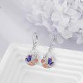 wholesale 925 Sterling Silver Floral Drop Earrings with Butterflies and Flowers for Women-0-3