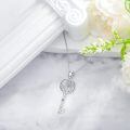 wholesale 925 Sterling Silver Key Pendant Necklace With Floral Design-0-4