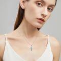 TOUPOP Sterling Silver Cross Pendant Necklace For Women Men Religious Gift-0-2