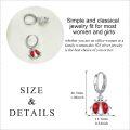 wholesale 925 Sterling Silver Red Enamel Ladybug Drop Earrings Gift for Girls and Women-0-2