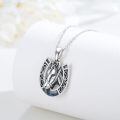 wholesale 925 Sterling Silver Abalone Shell Horse Head Pendant Necklace for Women Girls s-0-2