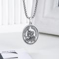 wholesale 925 Sterling Silver St George Oval Medal Necklace-0-2