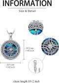wholesale 925 Sterling Silver Round Celtic Knot Abalone Shell Star Pendant Necklace for Women-0-5
