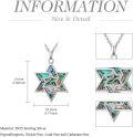 wholesale Abalone Star Of David Necklace For Women 925 Sterling Silver Magen David Necklace Chai/cross/evil Eye Pendant Star Of David Jewelry Christmas Gifts -0-1