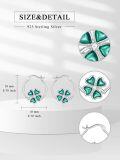 wholesale Silver Clover Flower Studs: 925 Sterling Silver Green Enamel Floral Earings for Girls and Women - Minimalist Fashion Accessories Gift Set-0-1