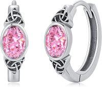wholesale 925 Sterling Silver Celtic Knot Hoop Earrings with Cubic Zirconia-Earrings-10 October