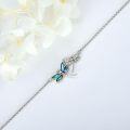 wholesale 925 Sterling Silver Dragonfly Design Crystal Ankle Anklet - Adjustable Size-0-2