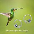 wholesale 925 Sterling Silver Hummingbird Hoop Earrings for Sensitive Ears Cute Animal Gifts for Women-0-2